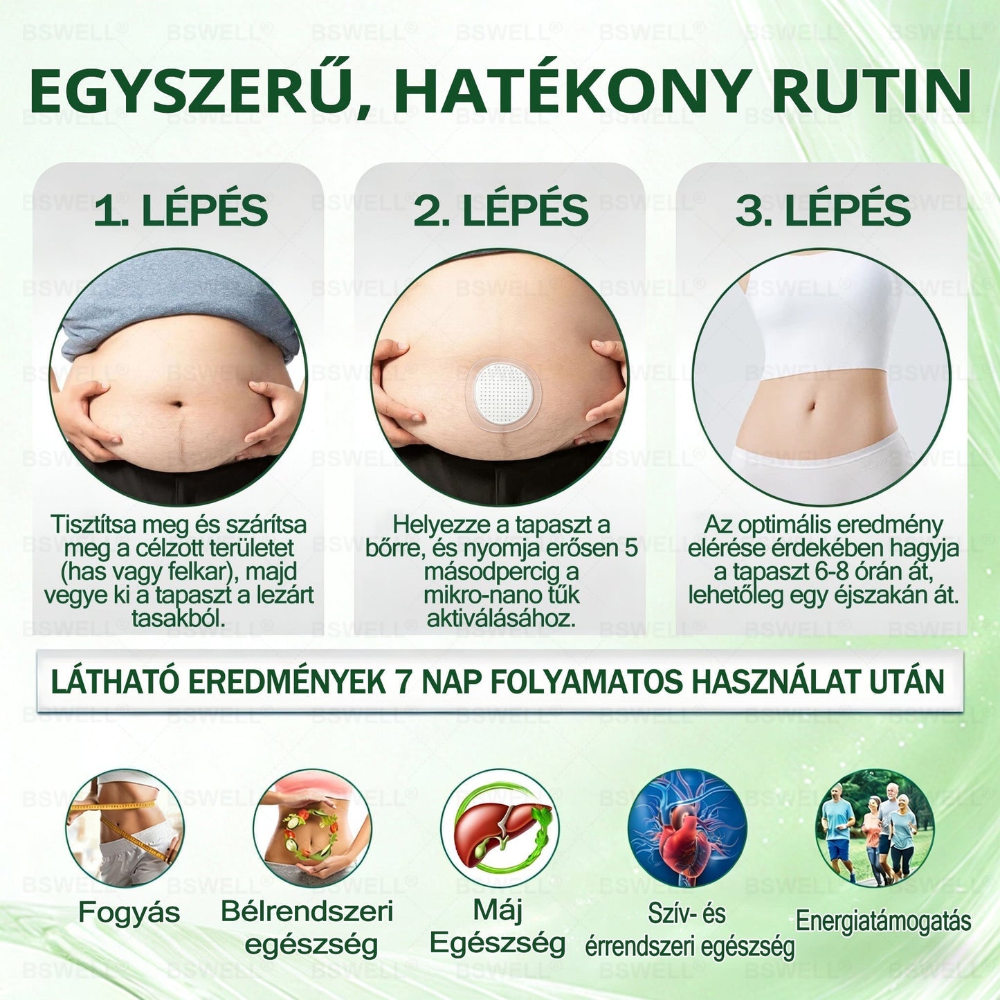 🍊BSWELL® Nano mikrotűs karcsúsító tapasz (Csak naponta egyszer, látható változások 28 nap alatt) ✅ Elhízás, szív- és érrendszeri egészség, cukorbetegség, alvási apnoé, bélflóra, ízületi problémák és egyéb tünetek esetén